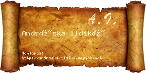 Andráska Ildikó névjegykártya
